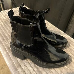 River Island Shiny Black Heeled Boots